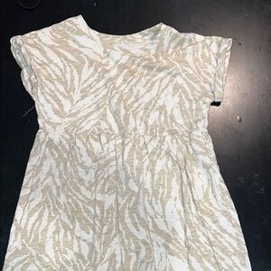 GAP Girls Beige Zebra Print T-Shirt Dress Size M